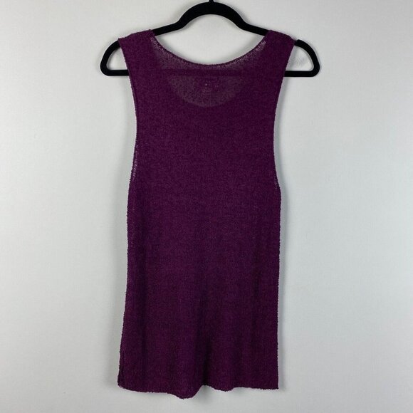 Chicos Design Tank Top Womens Size 2 US L Knit Purple Mesh See Through - Picture 5 of 8